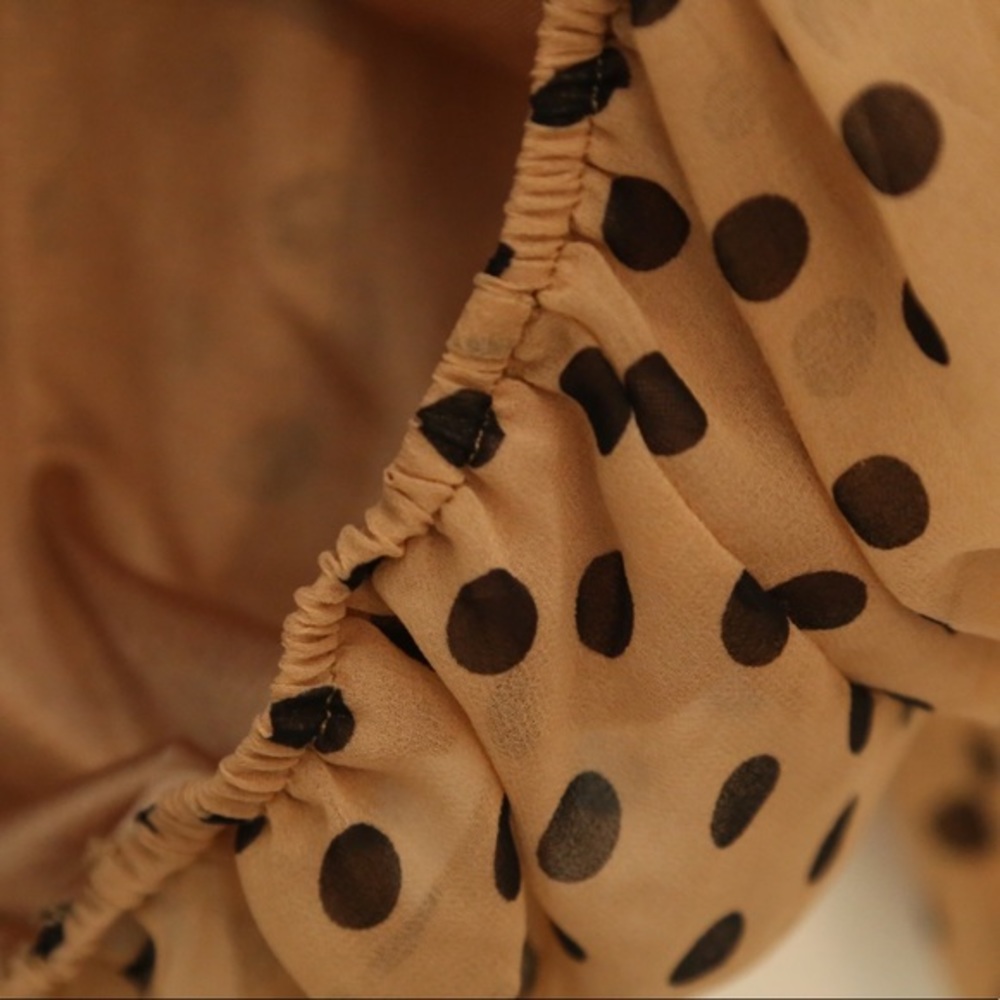 B_envied sheer polka dots balloon waist top - Picture 4 of 6